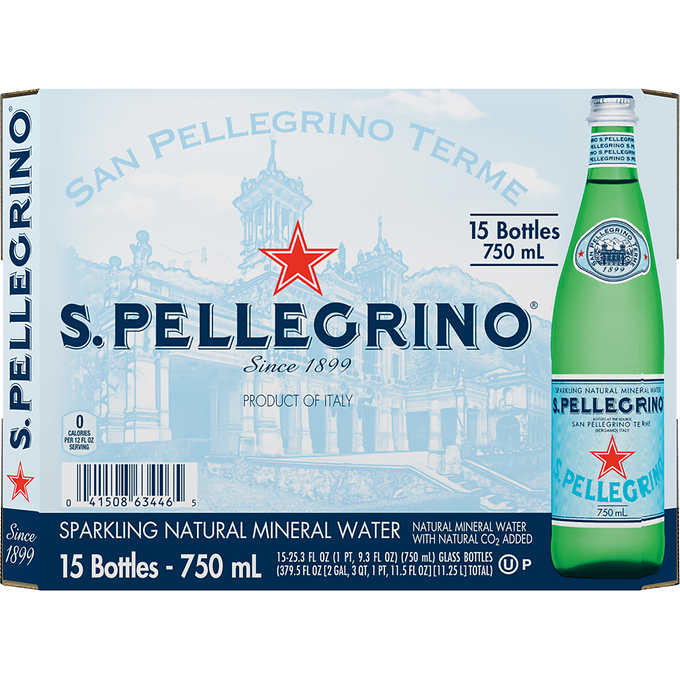 San Pellegrino Sparkling Natural Mineral Water CRV Inc.  25.3 floz x 12ct Shopify Presell