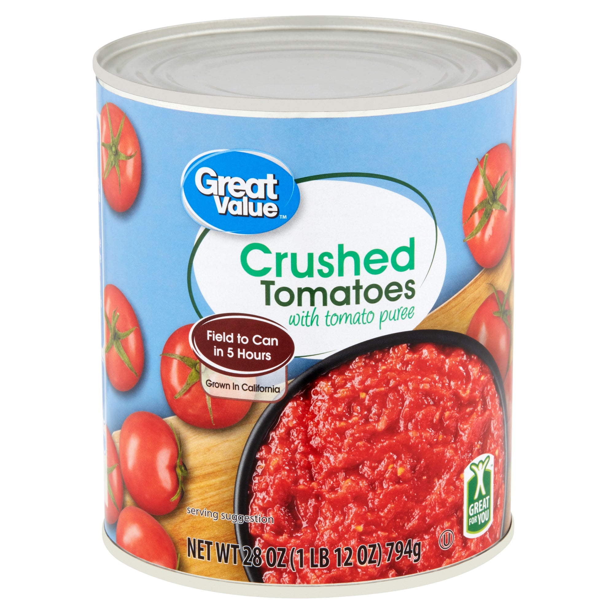 Great Value Crushed Tomatoes With Tomato Puree 28oz