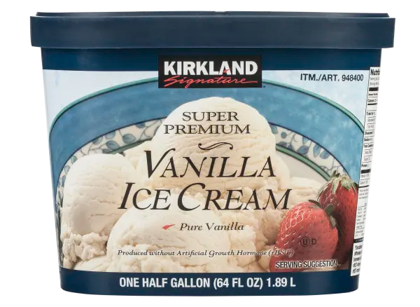 Kirkland Super Premium Vanilla Ice Cream 1/2gal