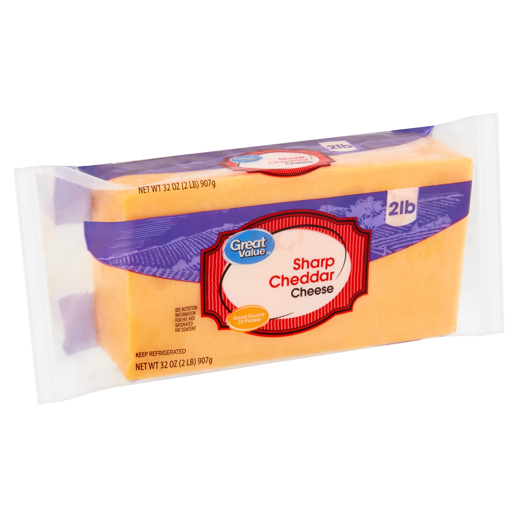 Great Value Sharp Cheddar Cheese Block 2lb