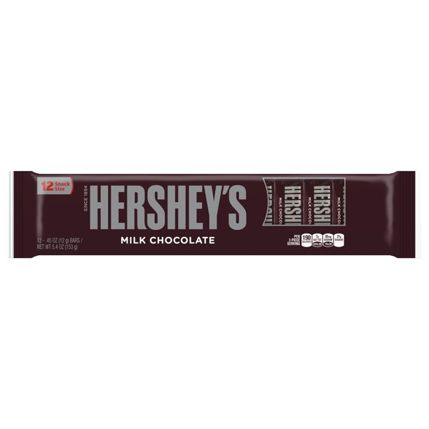 Hershey's Snack Size Milk Chocolate Candy Bars 12ct