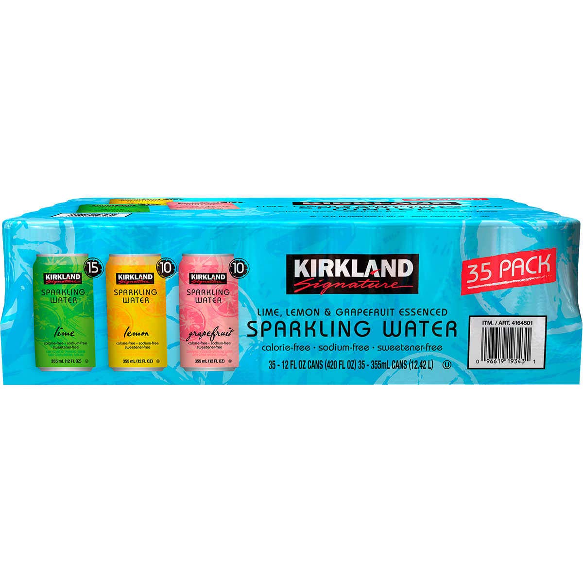 Kirkland Sparkling Water Variety 35ct 12oz