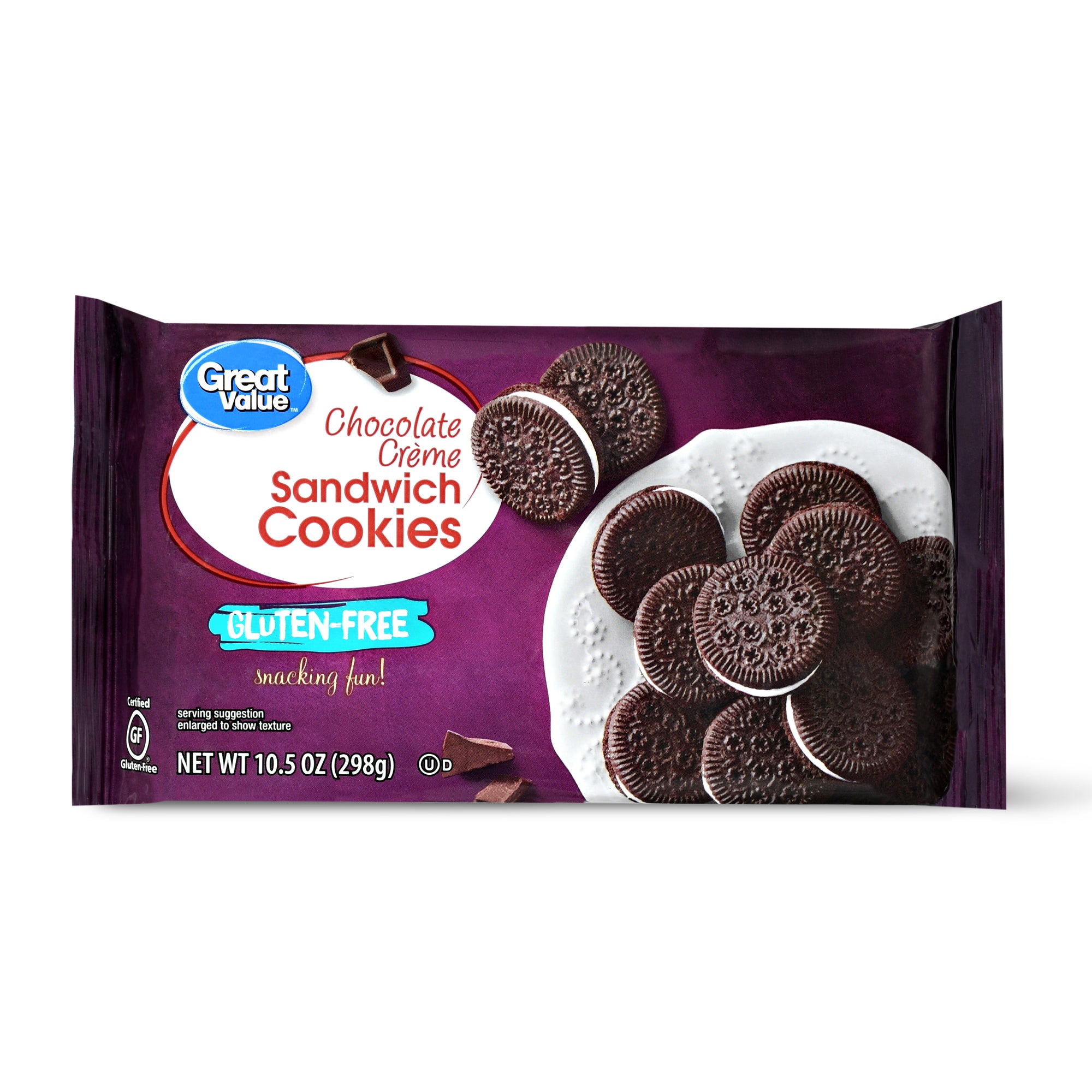 Great Value Gluten Free Chocolate Cream Sandwich Cookies 10.5oz