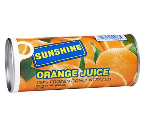 Sunshine Orange Juice Concentrate 16oz