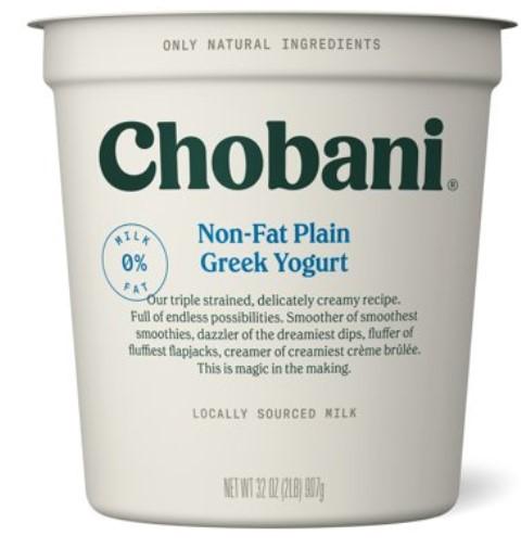 Chobani Greek Non Fat Yogurt 32oz