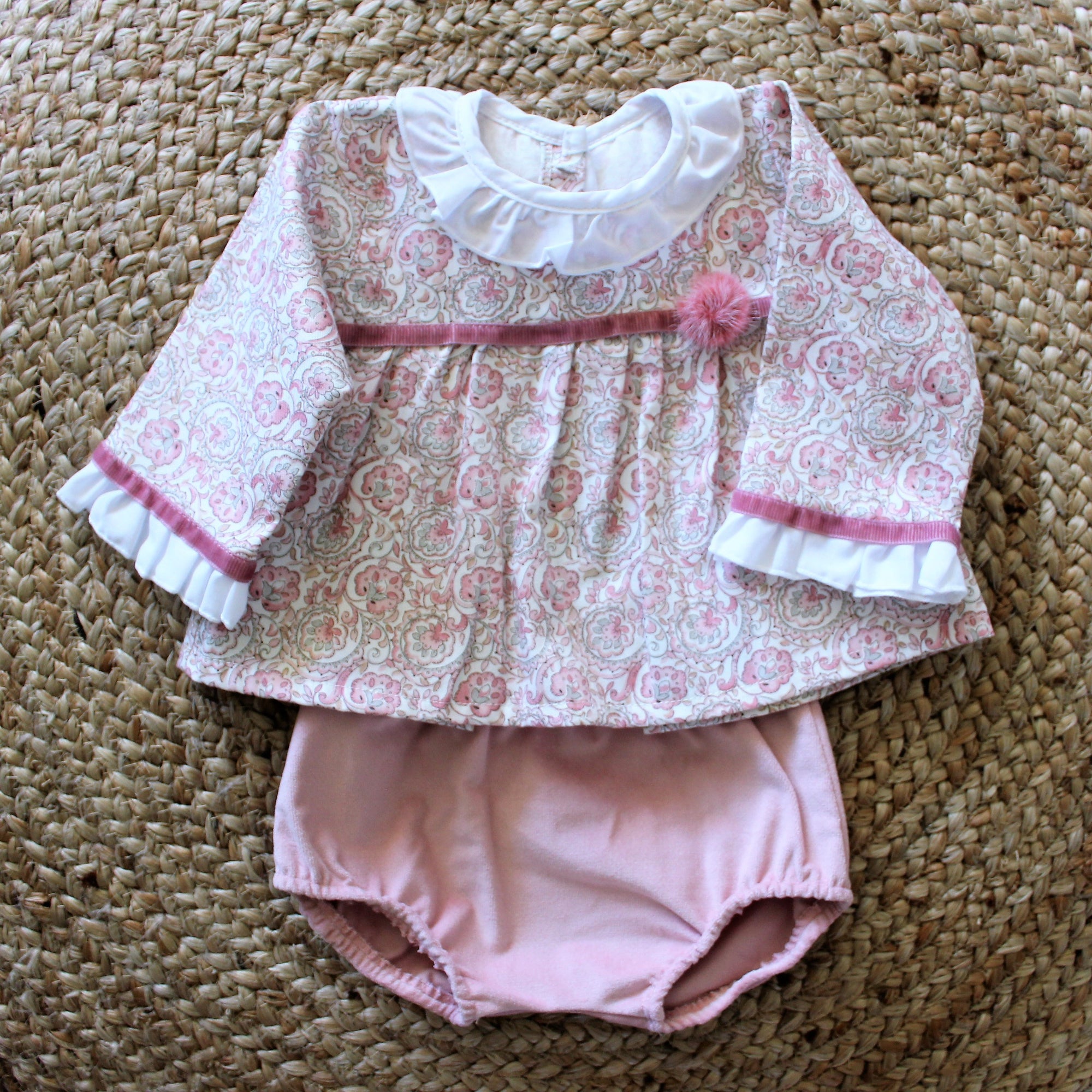 Baby Dusty Pink Outfit 3 mos