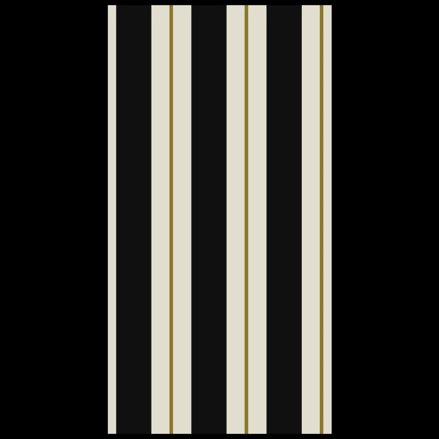 Hester & Cook Black & Gold Awning Stripe Guest  Napkin 16 pack