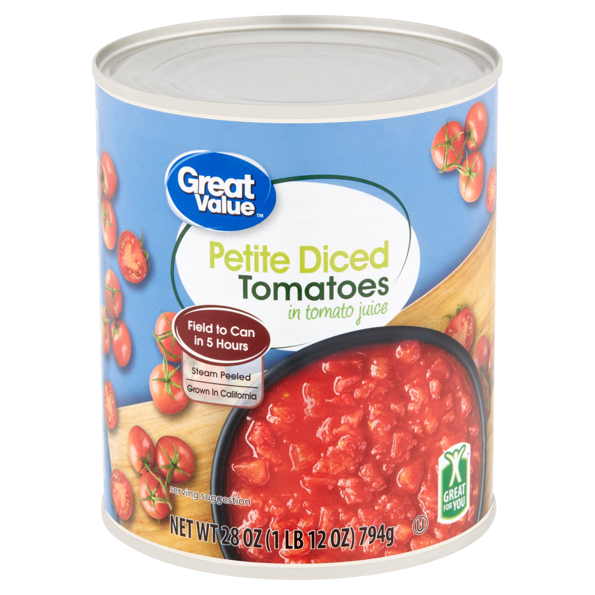 Great Value Petite Diced Tomatoes 28oz