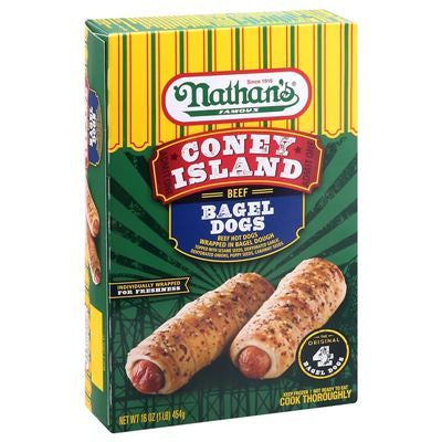 Nathan's Famous Coney Island Beef Bagel Dogs 4ct 20oz