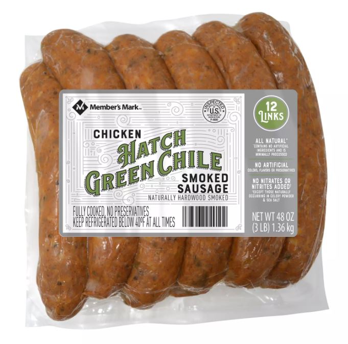 Member's Mark Hatch Green Chile Chicken Smoked Sausage 3lb