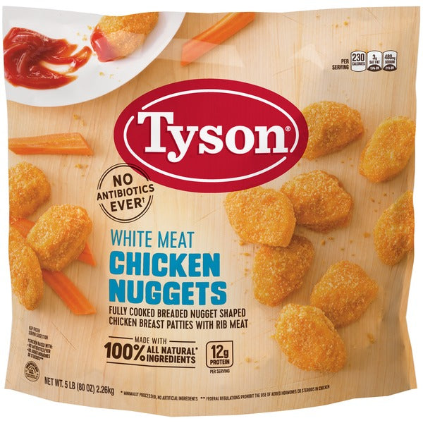 Tyson White Meat Fully Cooked Chicken Nuggets 5lb