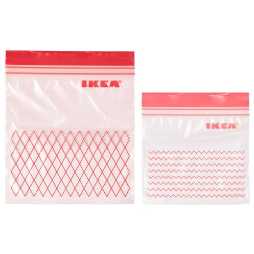 Ikea Istad Red Food Storage Bag 14oz & 34oz